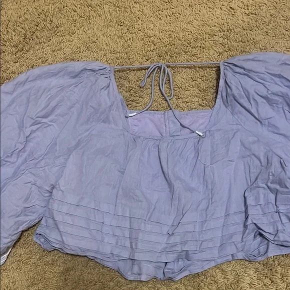 Anthropology dusty blue blouse with an open back - Picture 2 of 3